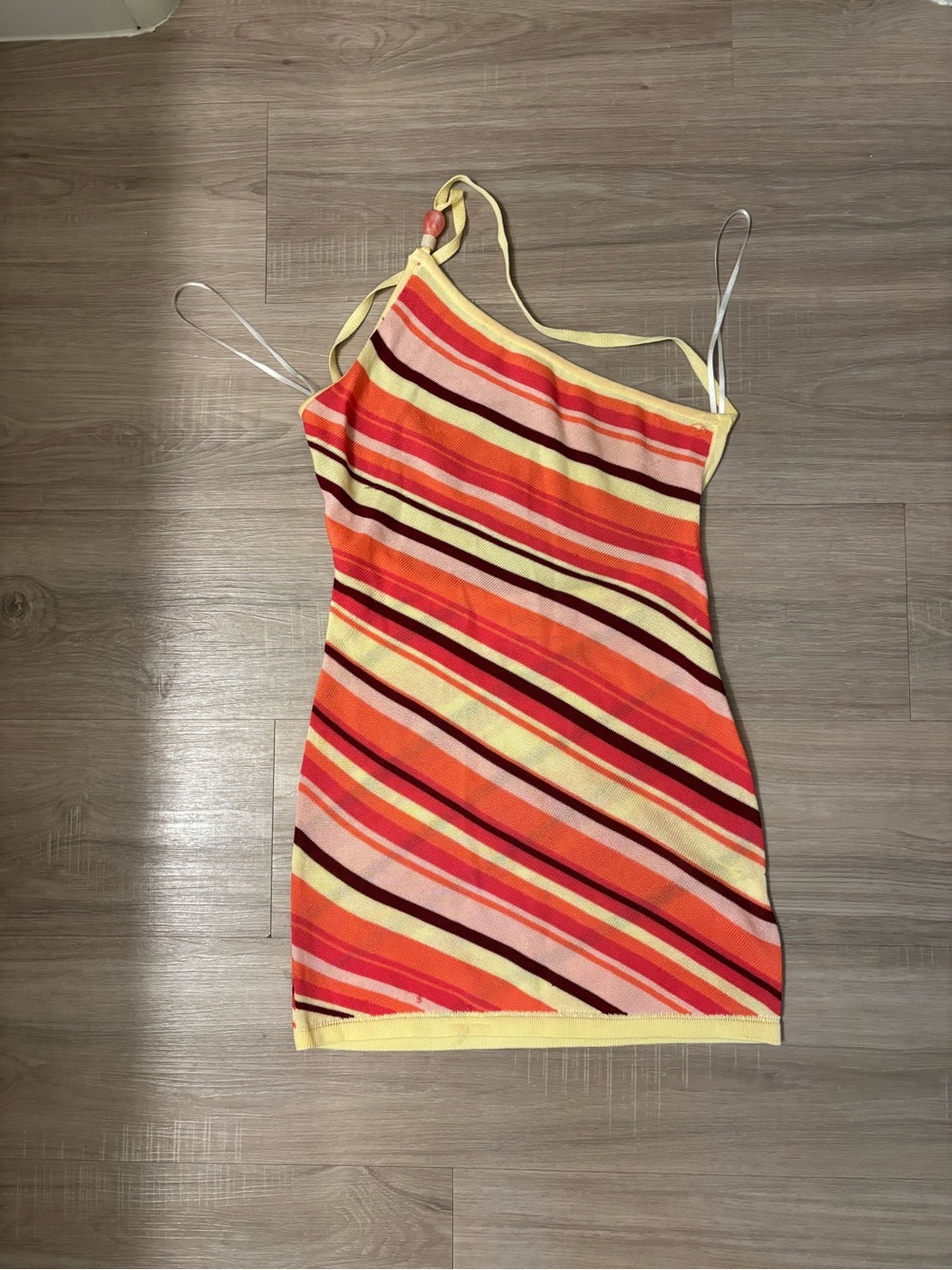 Princess Polly Striped Mini Dress in Red, Orange, Pink & Yellow